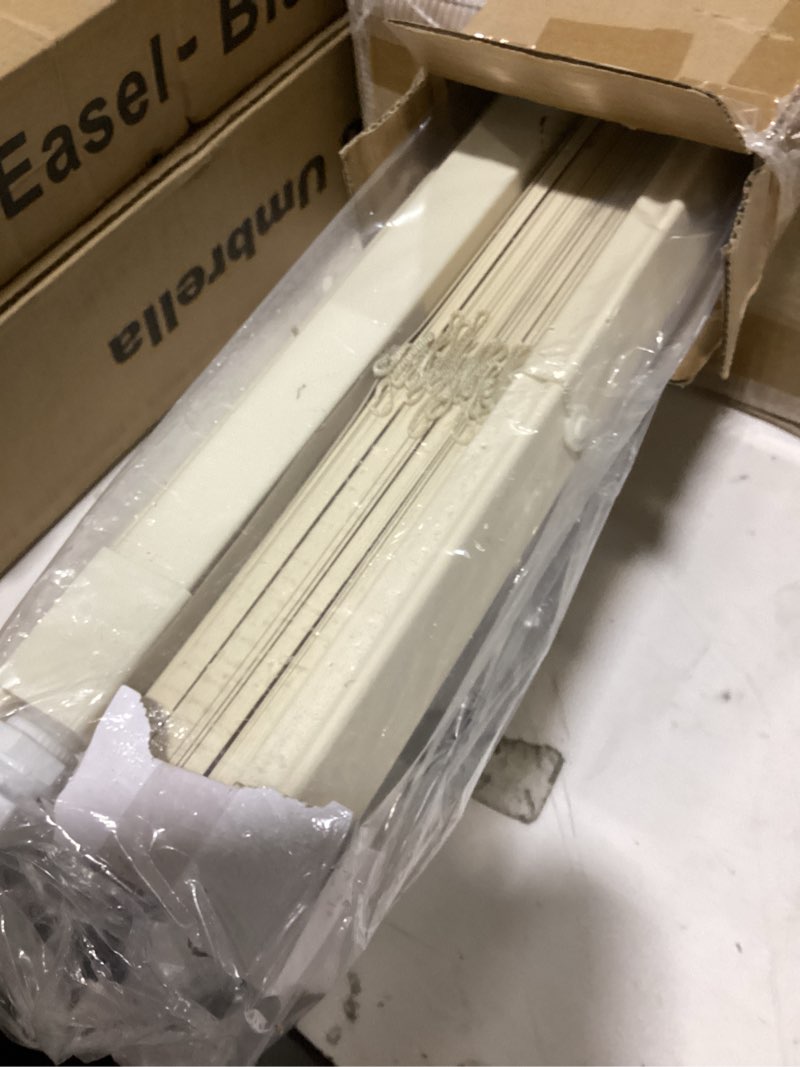Condition photo showing Good Condition for no drill blinds for windows 1" vinyl l-shaped slats cordless mini blinds for home, for window size 34" w × 48" h beige beige 34" w × 48" h