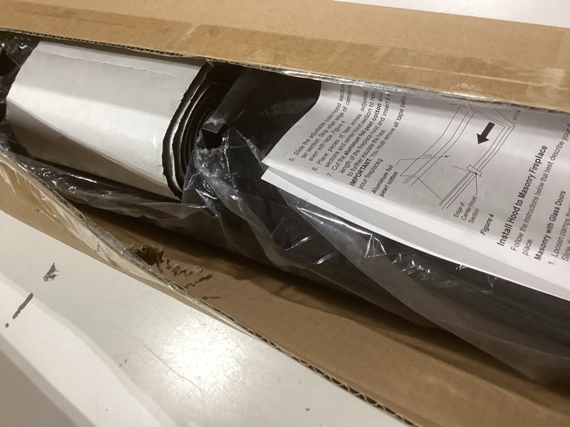 Condition photo showing Good Condition for Black Adjustable Fireplace Hood for 28 to 48" Fireplace Hood Heat Shield Equipped with Insulation Cotto