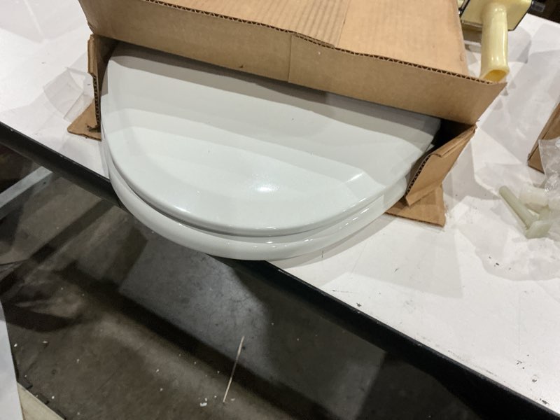 Condition photo showing Good Condition for mayfair nextstep2 toilet seat with toddler potty training seat built-in, slow close, easy clean, magnetic removable kids seat, made in usa, elongated, white