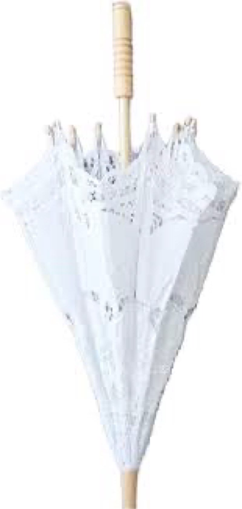 Lace Umbrella, Silk Cloth Material Embroidery Bride Parasol Wedding Photography Props Wedding Decoration Umbrella(L-White)