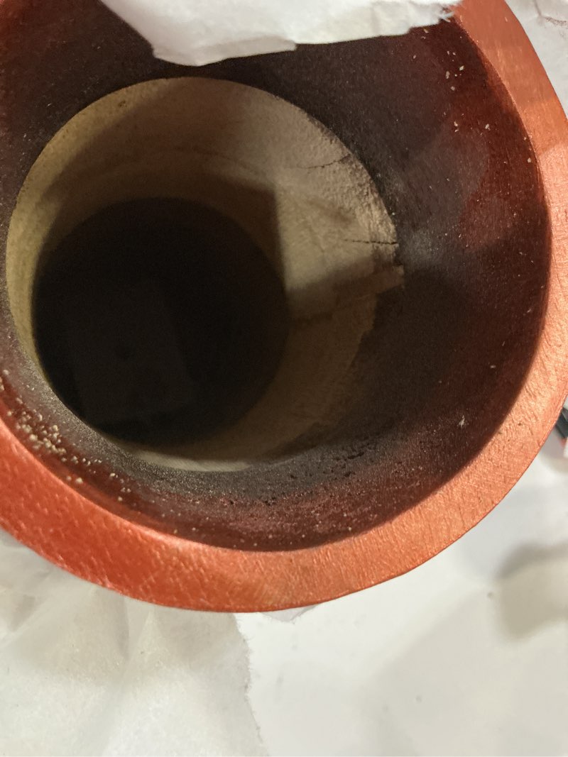 Condition photo showing Good Condition for mela artisans 12” mango wood vase | wooden decorative flower vase | rustic farmhouse | medium burnt | centerpiece for living room | dining table | home decor whitewash