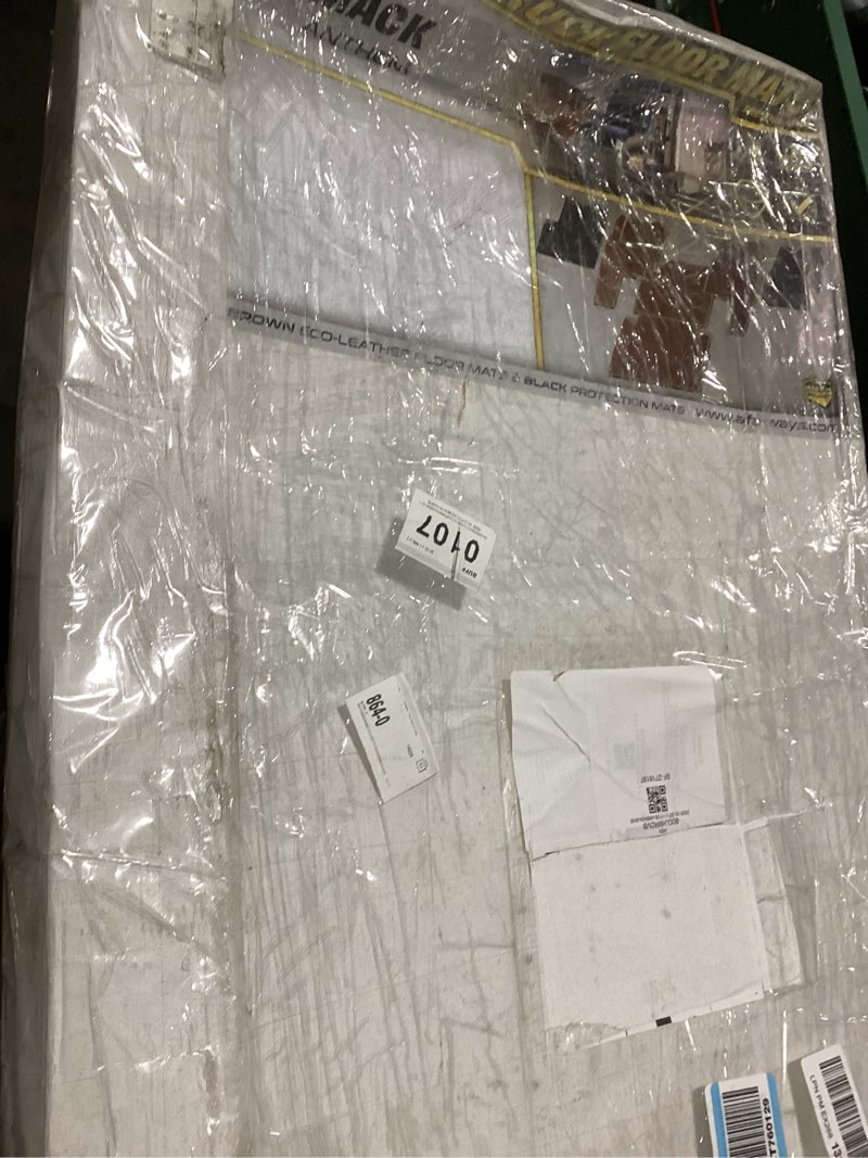 HUGEAR Outdoor Waterproof Rug 6'x9' Plastic Straw Rugs Washable Reversible Floor Mat Brown Plaid Car