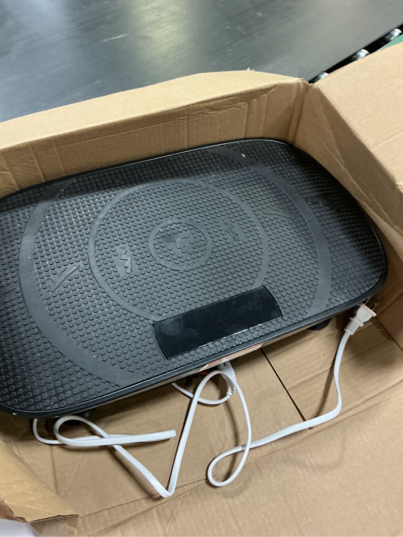 Condition photo showing As Is for MERACH Vibration Plate Exercise Machine, Curved Vibration Plate for Lymphatic Drainage Weight Loss, Vibrating Plate with Real-Time Calorie Tracking on LED Display, Workout Equipment for Home Women Men Black
