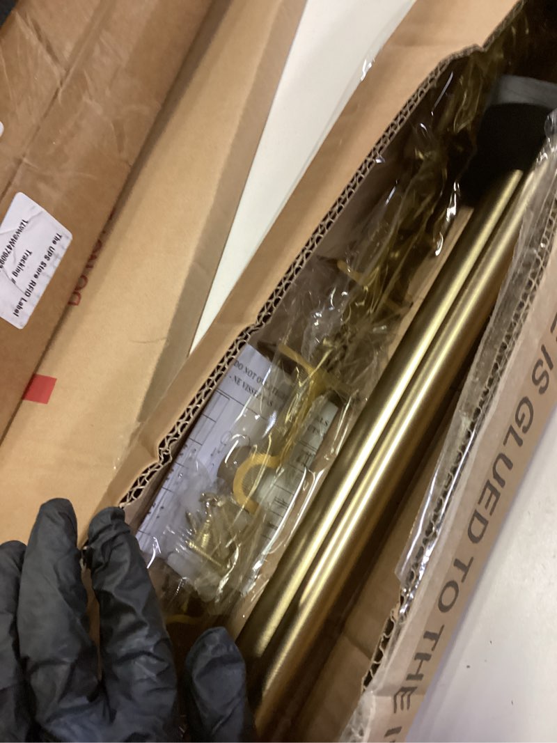 Condition photo showing New/Like New for Double Curtain Rods 36-72 Inches for Windows, 1 Inch Diameter Adjustable Heavy Duty Drapery Rod with Aluminum Alloy Brackets and Finials, Modern Stylish Dual Curtains Rod, Brushed Gold Brushed Gold 36"-72"