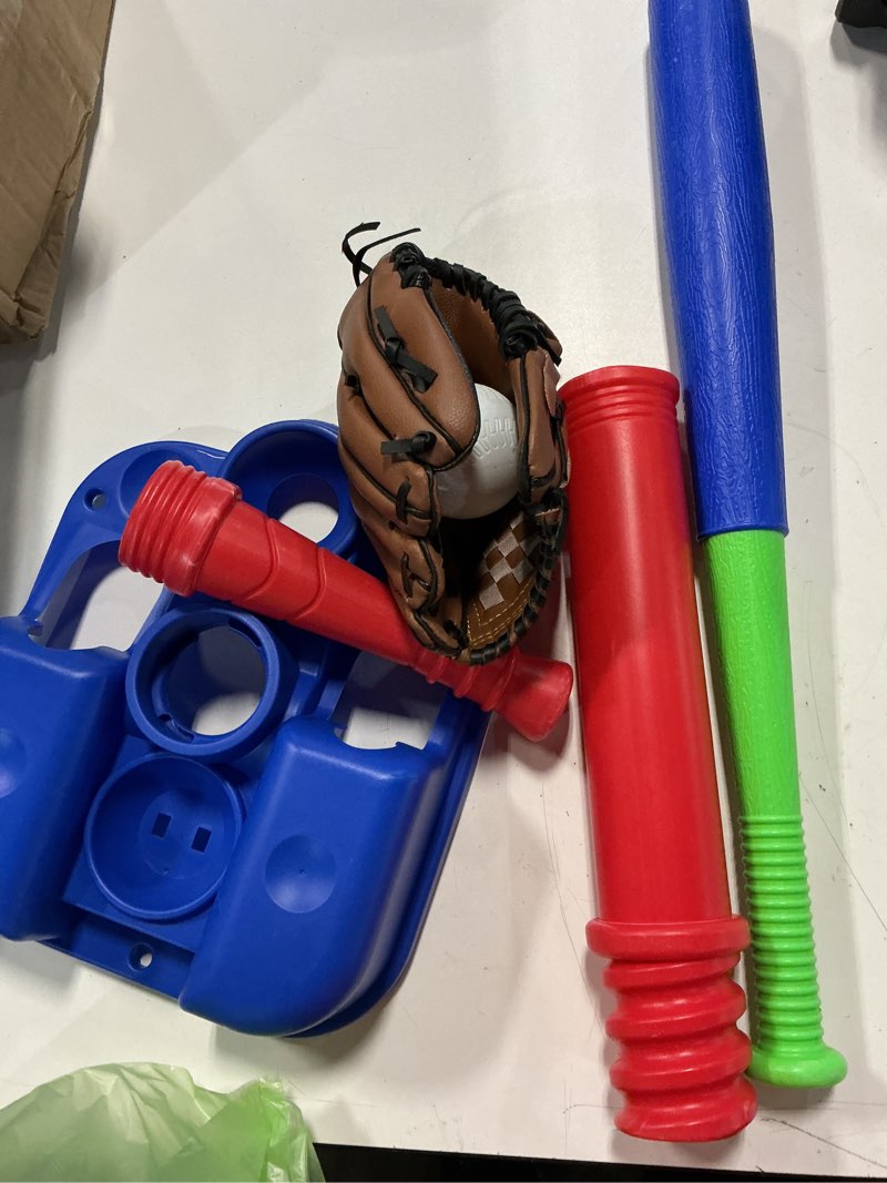 Condition photo showing Good Condition for toy life tball set for kids 3-5 & 5-8 - toddler baseball tee and bat set with glove & 6 balls - ideal boy toy gift for outdoor play and beginner training glove tee & bat