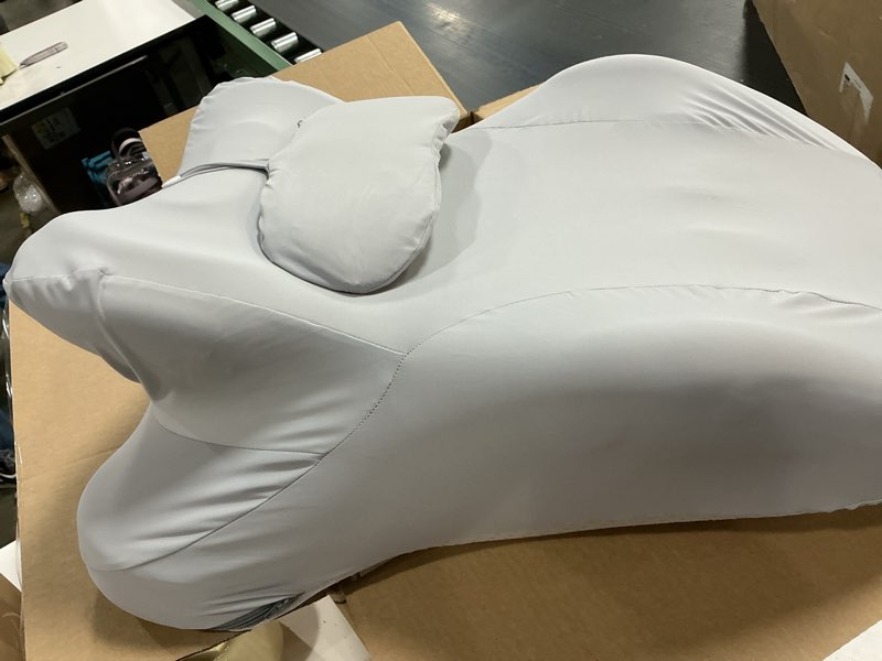 Condition photo showing As Is for reading pillow for watching tv and reading in bed,ergonomic wedge pillow prone position with support more comfortable (blue, one size) blue one size