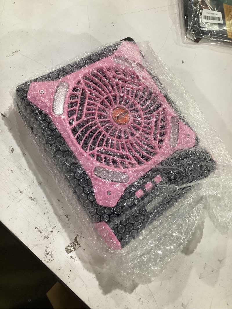 Condition photo showing Good Condition for westtree solar fan battery powered rechargeable solar camping fan with led lantern & power bank foldable angle usb personal fans for travel outdoor camping tents x98 pink
