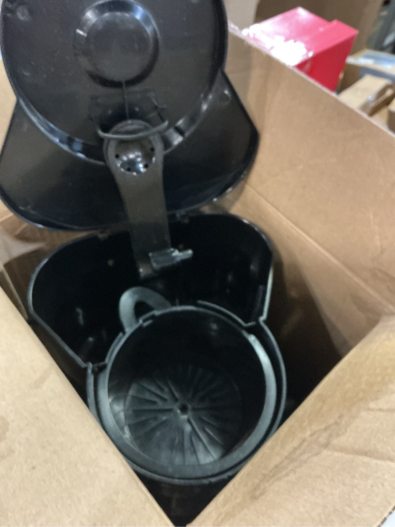 Condition photo showing As Is for black+decker 5-cup coffeemaker, dcm600b black 5-cup 5-cup