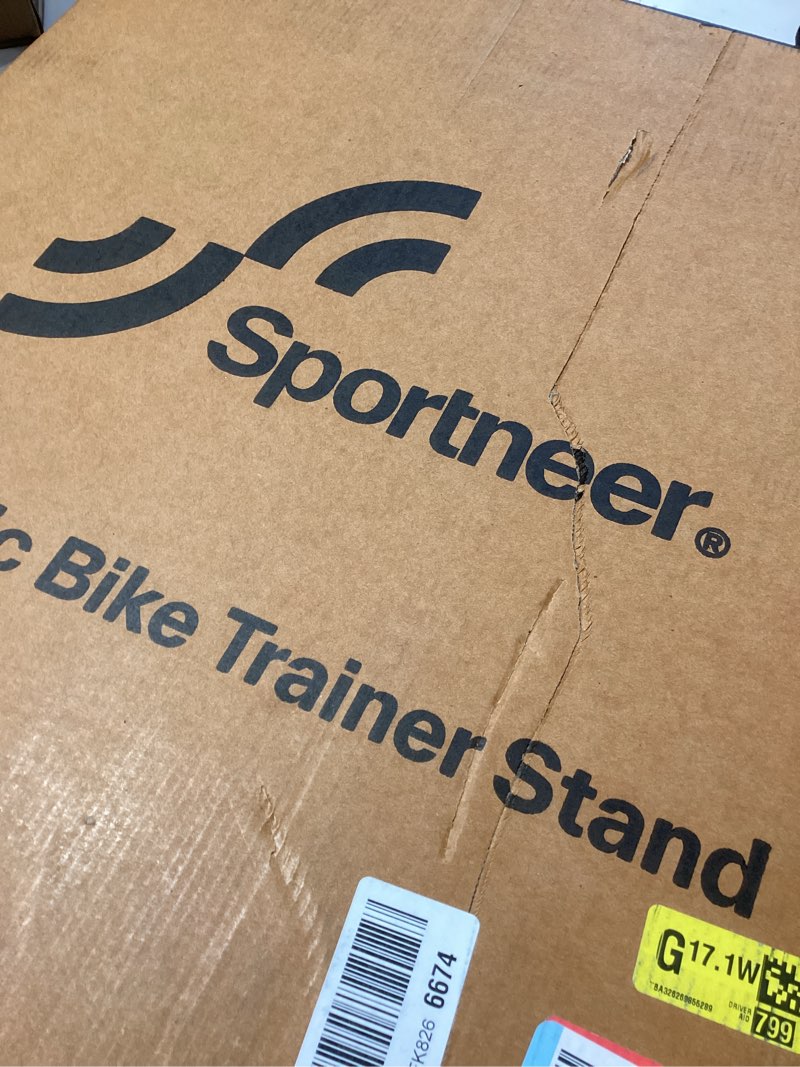 Condition photo showing New/Like New for Sportneer Bike Trainer - Magnetic Stationary Bike Stand for 26-28" & 700C Wheels - Adjustable 6 Level Resistance Bike Trainer Stand for Indoor Riding with Quick Release Lever & Front Wheel Riser Block Silver