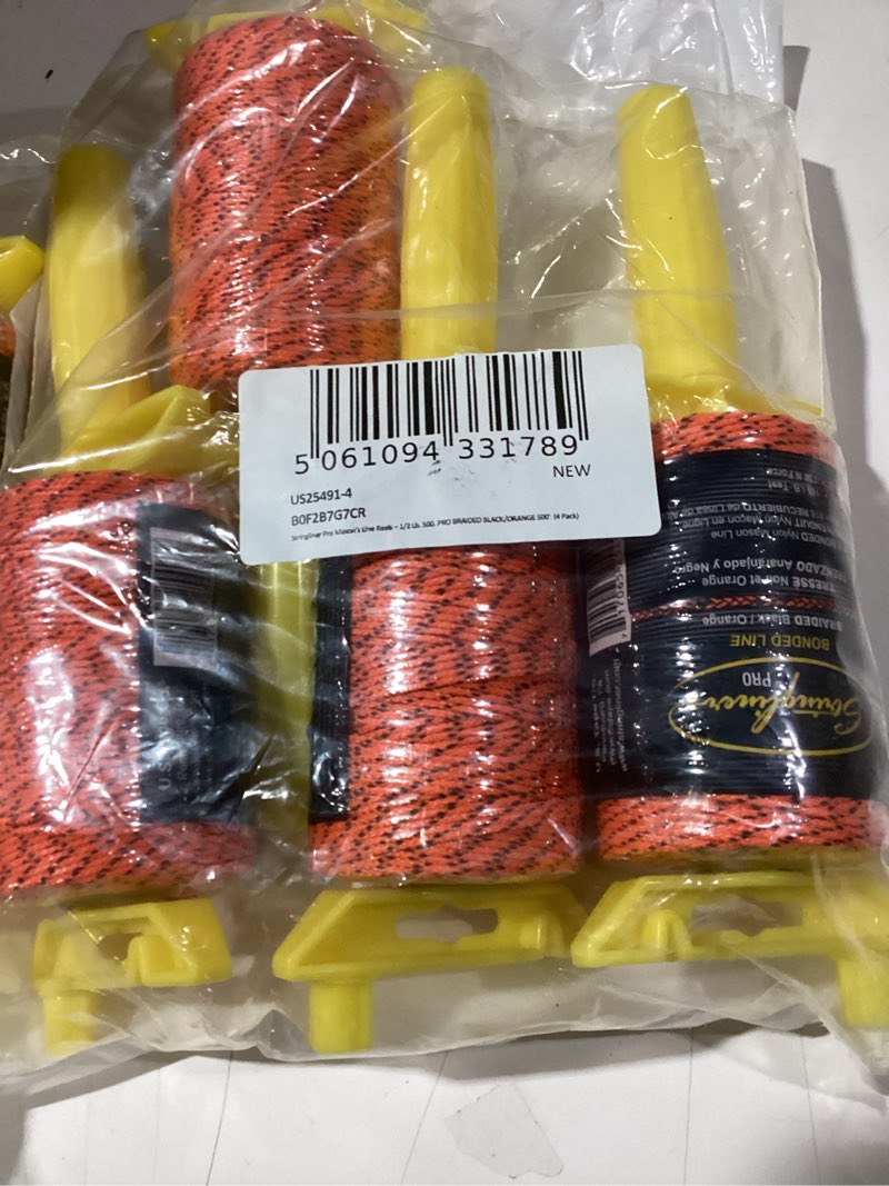 Condition photo showing Good Condition for 25491 Pro Mason’s Line Reels – 1/2 Lb. 500. Stringliner® PRO BRAIDED BLACK/ORANGE 500'. (4 Pack)