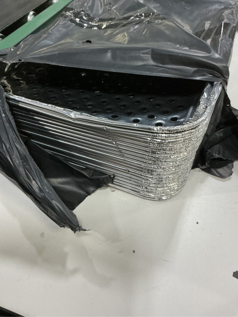 Condition photo showing Good Condition for cyeah 20 pcs aluminum foil pans, 16 x 12 in large aluminum pans, aluminum cookie sheets for baking, bbq grill topper pan for food prepping, outdoor cooking and camping