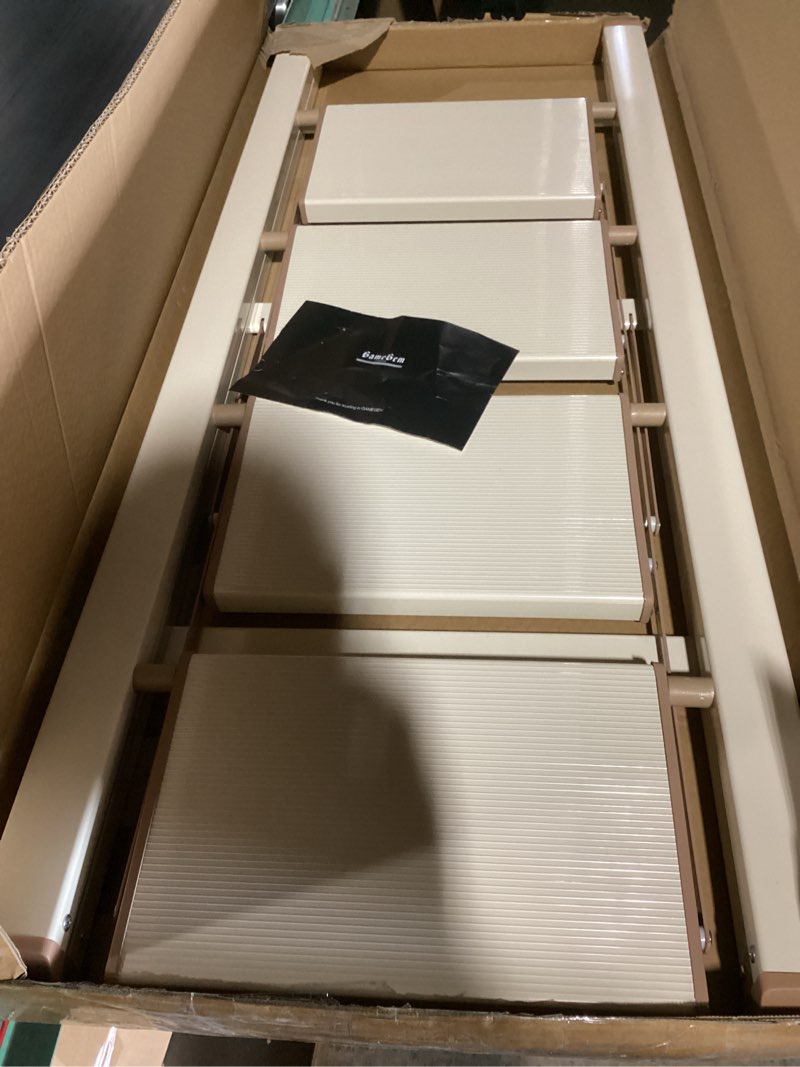 Condition photo showing New/Like New for gamegem 4 step ladder, folding step stool with wider pedal, anti-slip feet & non slip stripes, aluminum sturdy material, 300lbs capacity, elegant look of cream chocolate better matches your home cream chocolate 4 step