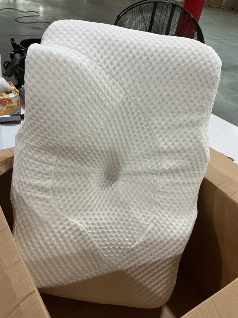 Condition photo showing Good Condition for cervical pillow for neck pain relief, hollow design odorless memory foam pillows with cooling case, adjustable orthopedic bed pillow for sleeping, support for side back sleepers queen(25.5*16.5*5.2/4.1 inches) white