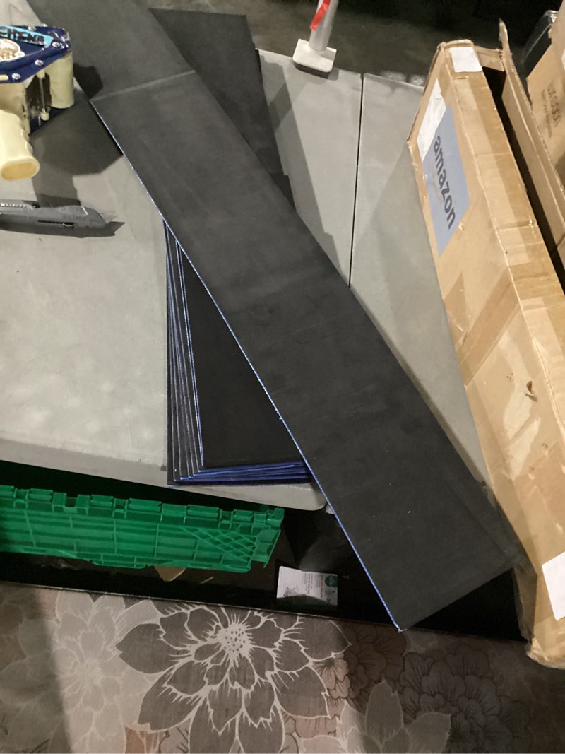 Condition photo showing As Is for super black engineered marble threshold for shower curb, bathroom vanity backsplash, window sill, door transitions (5" x 60")