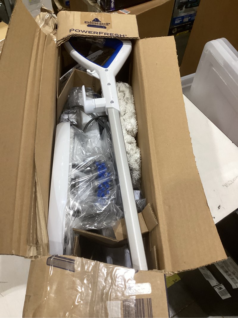 Condition photo showing As Is for bissell steam mop 1940a powerfresh floor steam cleaner for hard wood & tile with natural sanitization, easy scrubber, variable steam, 12” cleaning path