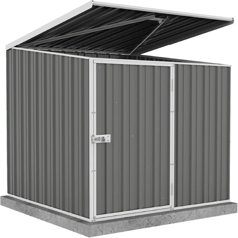 absco pool pump cover - versatile horizontal storage shed | 5 x 5 ft | easy assembly | woodland gray | ideal for pool, trash cans, garden & pool equipment | snaptite assembly system | safety features