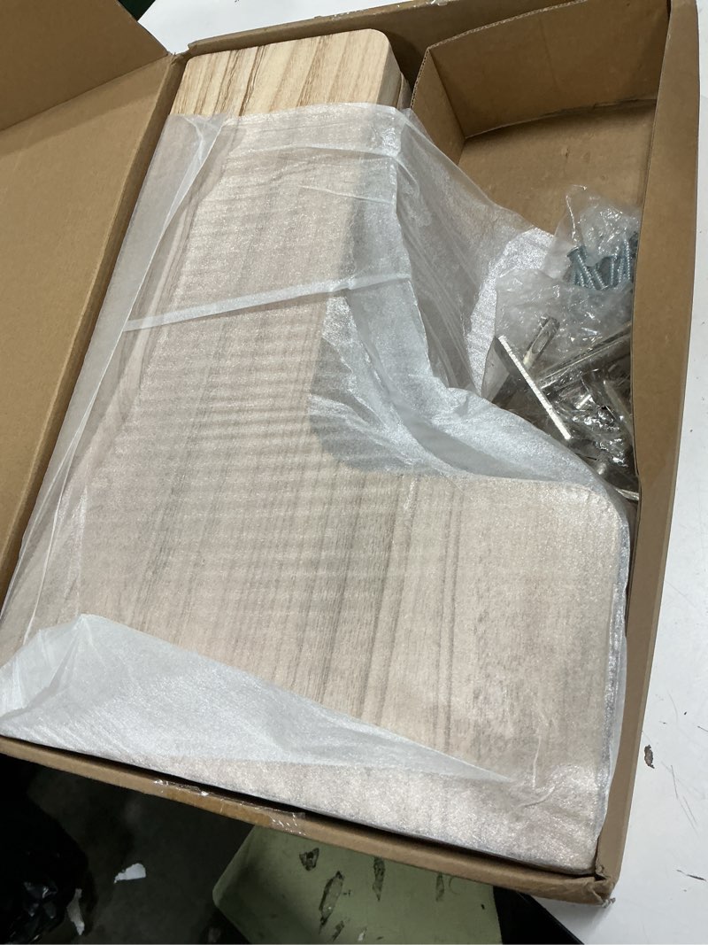 Condition photo showing New/Like New for floating corner shelves, wall shelf set of 3, shelves for wall storage, solid wood shelves for storage, wall mount wooden display shelf for bathroom bedroom kitchen garage (light 3pcs) paulownia 3 pcs