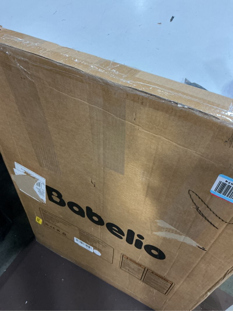 Condition photo showing As Is for Babelio 34" Tall No Bottom Bar Baby/Dog Gate for Stairs, House and Doorways, 29.7-46.5" Auto Close Safety Pet Gates with Large Walk Thru Door, Hardware Mount, White Boundless - White 29.7-46.5"W x 34"H