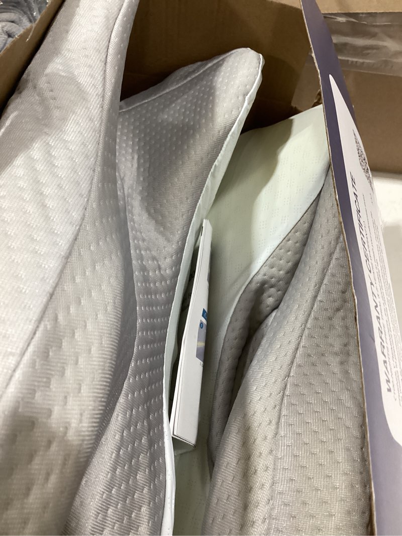 Condition photo showing Good Condition for DONAMA Cervical Pillow for Neck and Shoulder,Contour Memory Foam Pillow,Ergonomic Neck Support Pillow for Side Back Stomach Sleepers with Pillowcase Light Grey Queen Size 24.8"Lx14.96"Wx5.51"H