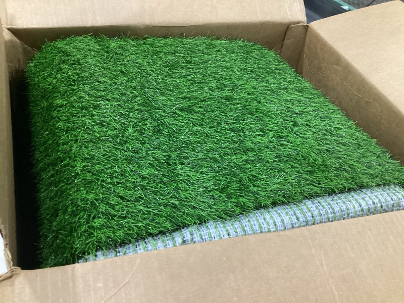Condition photo showing Good Condition for (SIMILAR TO STOCK PHOTOS, SIZE UNKNOWN) Artificial Grass Outdoor Rug,Thick Indoor Outdoor Grass Lawn Rugs Landscape for Pets, Patio, Garden