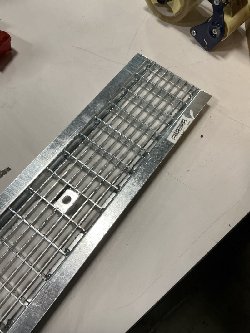 Condition photo showing Good Condition for Vodaland Galvanized Stamped Steel Grate B Class 39.4 L x 5.4 Wx .4 H for Use with 4 Inch Internal Trench Drain ADA Rated