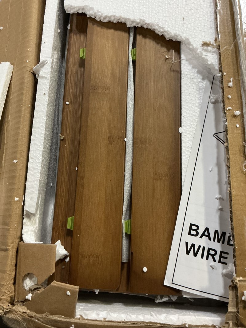 Condition photo showing Good Condition for gashell wire shelf covers, bamboo wire rack covers for pantry, closet (4pcs, 28" w x 16" d) 28"w x 16"d 4