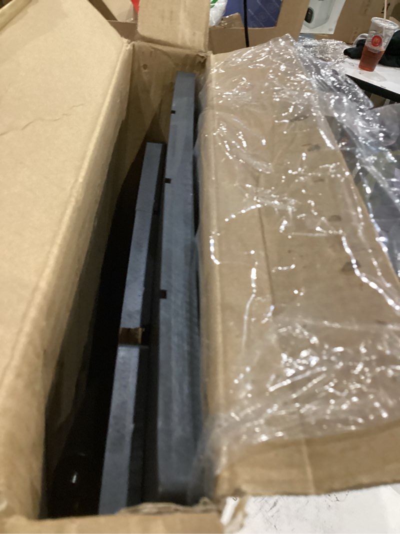 Condition photo showing As Is for Aniston Outdoor Side Table, 2-Tier Adirondack Side Table, Bamboo Side Tables for Outside or Indoor, Small Weather Resistan End Table for Pool, Porch, Patio, Backyard, Indoor Companion (Black)