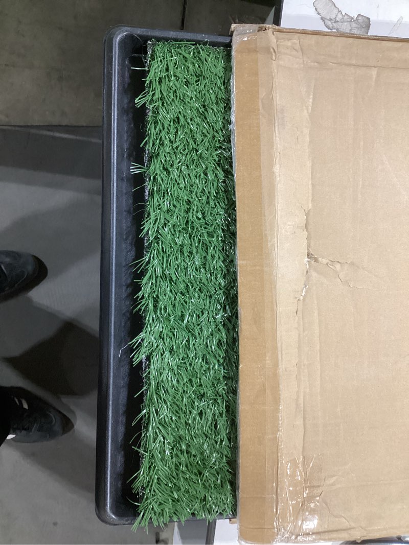Condition photo showing Good Condition for Artificial Grass Puppy Pee Pad for Dogs and Small Pets - 20x30 Inch, Reusable 3-Layer Turf Pads for Dogs with Tray - Indoor and Outdoor Fake Grass Potty Pet Supplies by PETMAKER