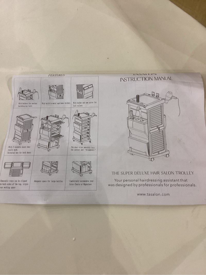tasalon salon trolley cart with wheels