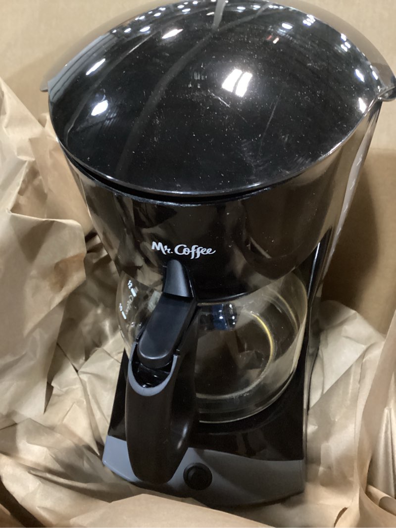 Condition photo showing Good Condition for Mr. Coffee Black Coffee Maker, 12 Cups, with Auto Pause and Glass Carafe, Perfect for Home and Office Use