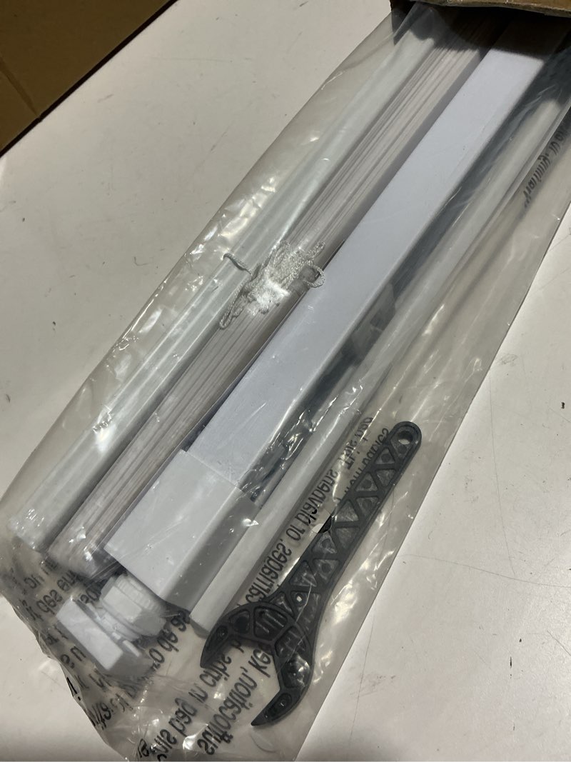 Condition photo showing Good Condition for lazblinds cordless white 1" room darkening vinyl mini blinds, 29" w x 36" h horizontal window blinds for home, cordless shades for indoor windows white 29"w x 36"h
