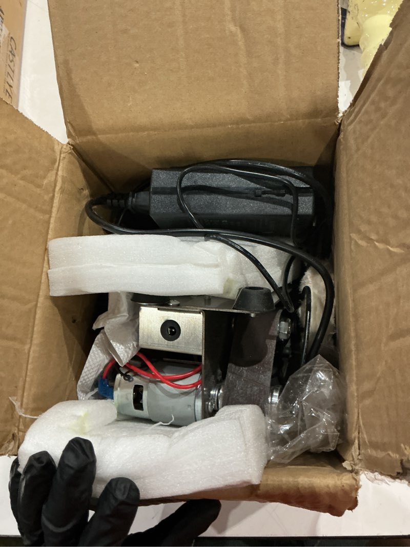 Condition photo showing As Is for 3-in-1 mini belt sander - 15 degree knife sharpener electric bench grinder sanding machine, 7 adjustable speed buffer polisher for metal wood diy handcraft, tool & knife sharpening (plus kit) model.1 knife making plus kit model.1 knife making plus kit