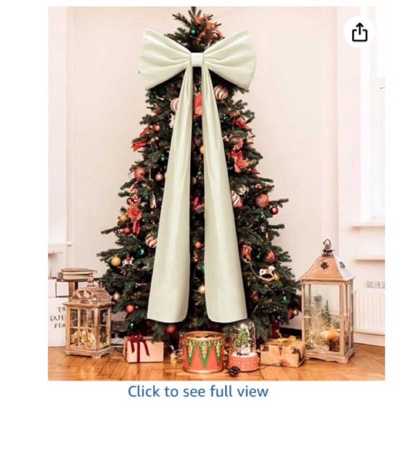20 x 71 Inches Christmas Extra Large Velvet Bows Christmas Tree Topper Decor Giant Xmas Tree Toppers Bows for Home Wreath Wall Backdrop Birthday Wedding Party Decorations(white)