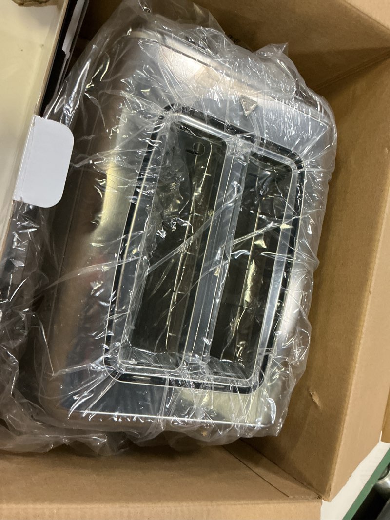 Condition photo showing Good Condition for Kalorik Toaster VIVID TOUCH Series 2-Slice with Large High-Resolution Touchscreen and Customizable Cooking Presets by Bread Type, Features Wide Slots and High Lift Lever, 1000-Watts, Stainless Steel