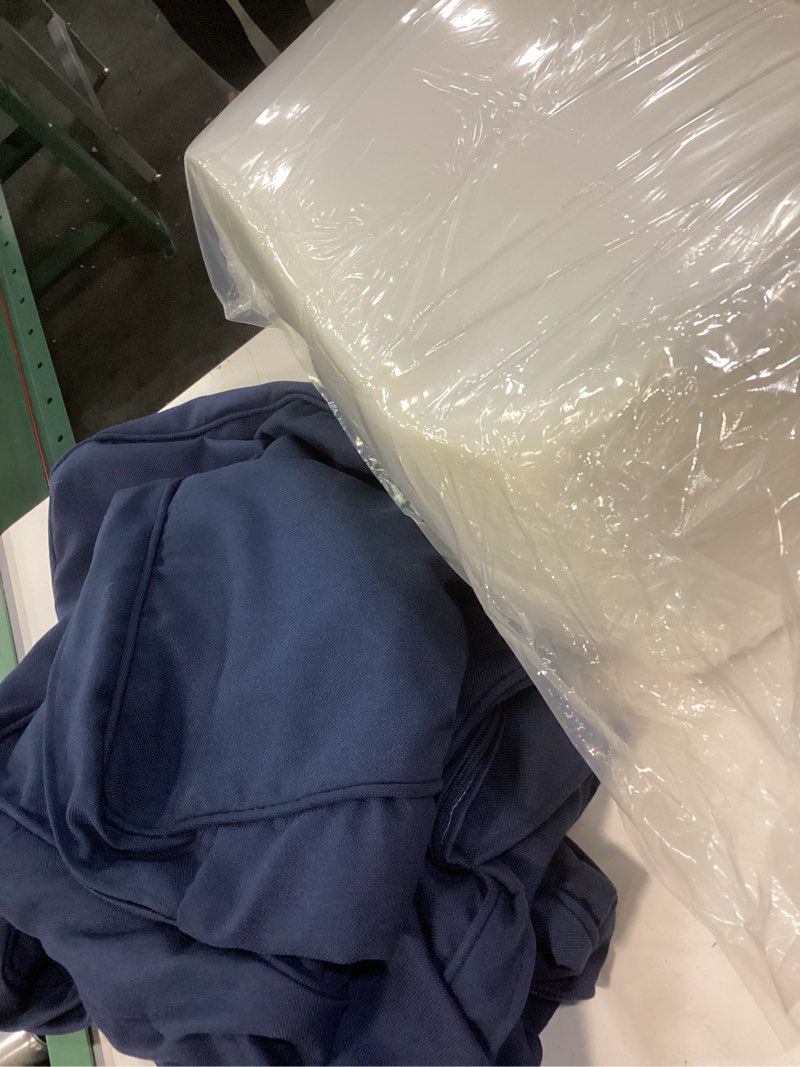 Condition photo showing Good Condition for juexica 2 set luxury outdoor chair cushions 24"x24"x6" 30d high density foam deep seat patio cushions set with curved back support waterproof uv resistant replacement for wicker rattan furniture navy blue 2