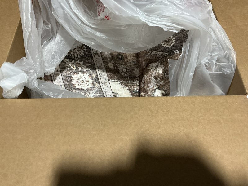 Condition photo showing Good Condition for Similar to Area Rugs 5'x7' Washable Non-Slip, Floral Vintage Distress Print Pattern Medallion Carpet for Living Room Bedroom Dining Room, Blue Orange Red Blue/Orange/Red 5' x 7' (Rectangular)