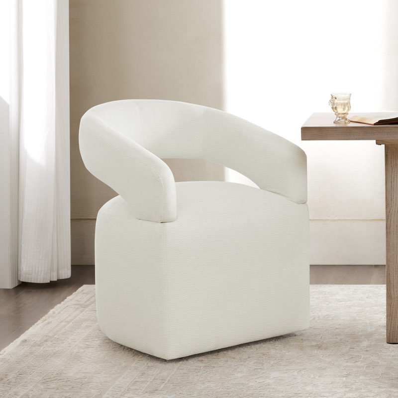 Doley Performance Fabric Dining Chair with Hidden Casters