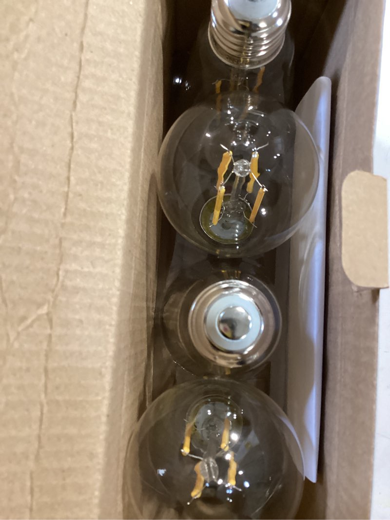Condition photo showing Good Condition for 4-pack vintage led edison bulbs 100w equivalent 1400lm high brightness 8w st58 led filament light bulbs 3000k warm white e26 medium base cri90+ antique clear glass for home dinning room, non-dimmable 3000k warm white 4 count (pack of 1)