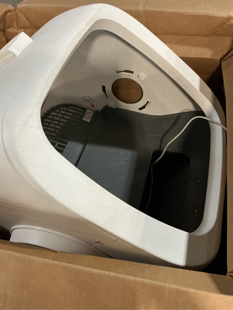 Condition photo showing As Is for mintakawa automatic cat litter box self cleaning - app control and weight monitoring - ultra-quiet, suitable for medium cats and kittens, safe anti-pinch litter box (assembly required) - white
