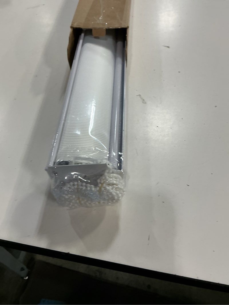 Condition photo showing As Is for zebra roller shades, dual layer roll up blind for living room, semi sheer shades window privacy light control for day and night, (maximum height 72inch, white color, width 28 inch) 28"w x 72"h white