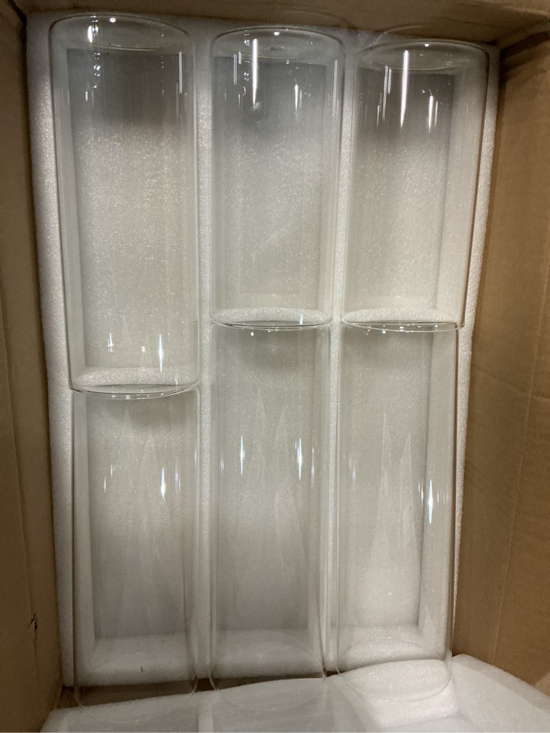 Condition photo showing Good Condition for sawysine 24 pcs glass cylinder vases 2.5''/2.95''/3.9'' diameter clear flowers vase hurricane floating candles holders for table centerpieces (3.9 x 8 in,3.9 x 10 in,3.9 x 12 in) 24 3.9 x 8 in, 3.9 x 10 in, 3.9 x 12 in