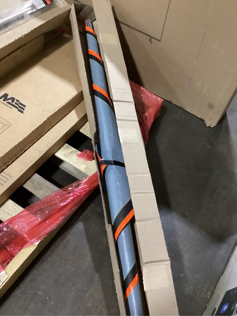 Condition photo showing Good Condition for 36" Non Reflective Fluorescent Vinyl Orange Roll-Up Warning Sign. Legend: ROAD CLOSED AHEAD W20-3