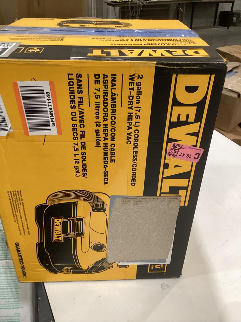Condition photo showing As Is for cordless vacuum