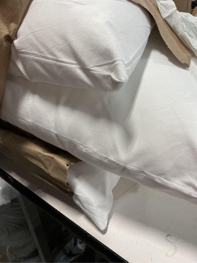 Condition photo showing As Is for MIULEE Pillows Inserts, Pack of 4 16x16 Inch 100% Virgin Microfiber Filling Throw Pillows for Bed Couch Sofa