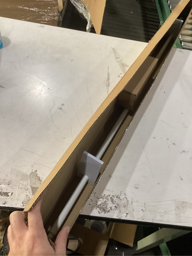 Condition photo showing New/Like New for hermosa 48-86 inch adjustable curtain rod set, 5/8 inch diameter in antique white antique white 48-86 inch