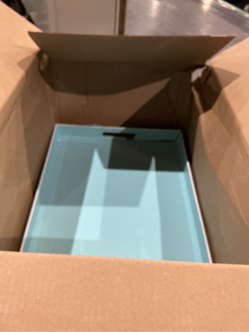 Condition photo showing As Is for american atelier carry 14 x 19 inches rectangular tray with handle, 14 x 19 inch, teal, (1270065)