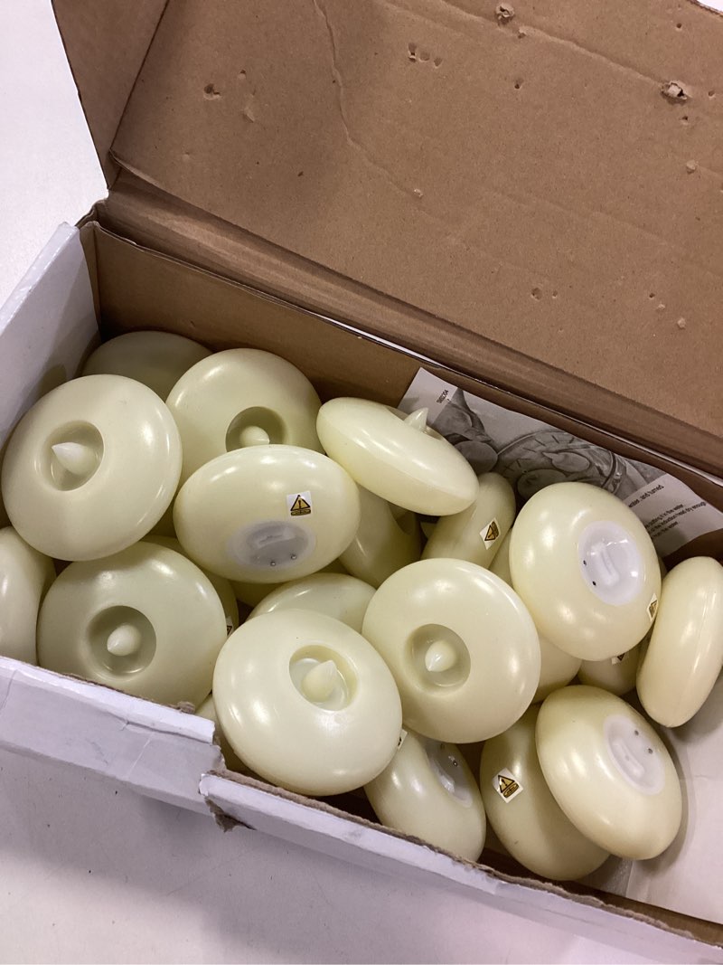 Condition photo showing Good Condition for Homemory 24 Pack 3” Flameless Led Floating Candles, 200 Hour Battery Operated Flickering Waterproof Tealights for Cylinder Vases, Centerpieces at Wedding, Party, Pool, Holiday (Ivory Base) Ivory (24Pack, Plastic+LED)