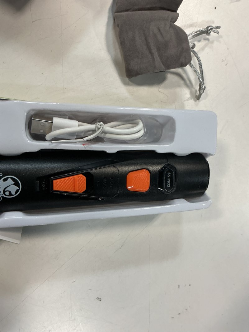 Condition photo showing Good Condition for Dog Nail Grinder with 2 LED Lights Powerful 2 Speeds Super Quiet Dog Nail Trimmers with 3 Grinding Wheels Rechargeable Pet Dog Nail Clippers for Large Medium Puppy Dogs Dog Nail File Cat Nail Clipper Black