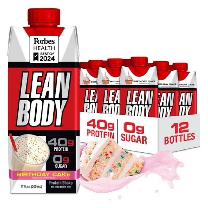 lean body protein shake - birthday cake (12 drinks, 17 fl. oz. each)
