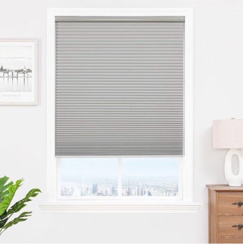 Joydeco No Tools No Drill Window Blinds for Indoor Windows, Blackout Shades Cellular Shades Cordless